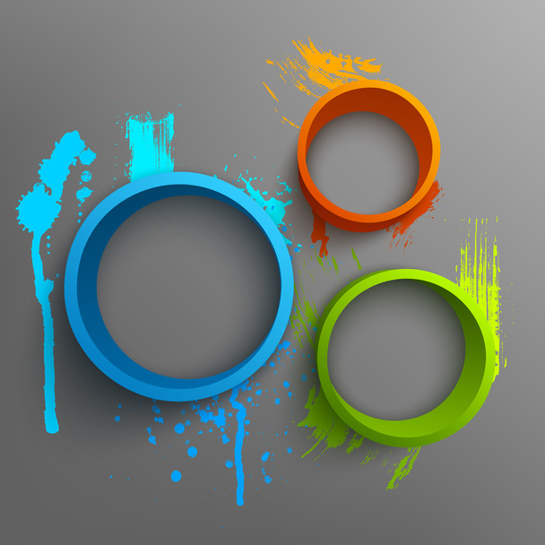 Vector illustration of 3d rings. - Vetor, Imagem