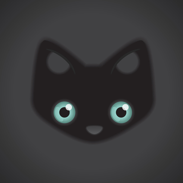 Fekete macska feje a halloween - Vektor, kép