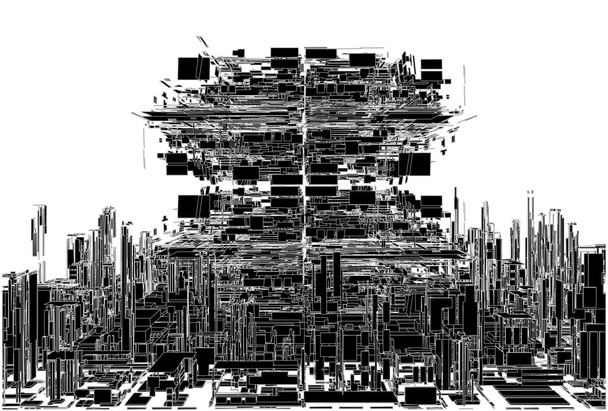 Megalopolis futurystyczne Miasto drapaczy chmur wektor - Wektor, obraz
