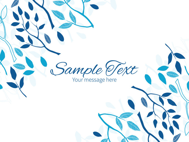 Vector blue forest horizontal double corners frame invitation template - Vetor, Imagem