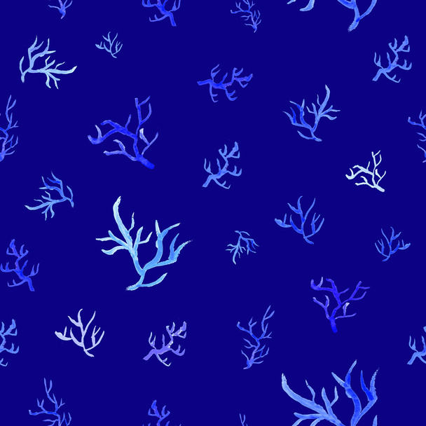 Watercolor coral pattern - Фото, изображение