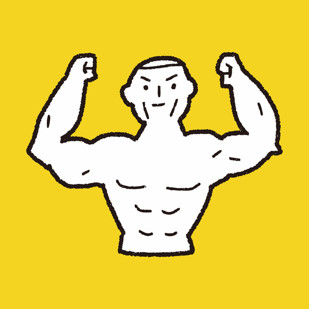 silné svaly doodle - Vektor, obrázek