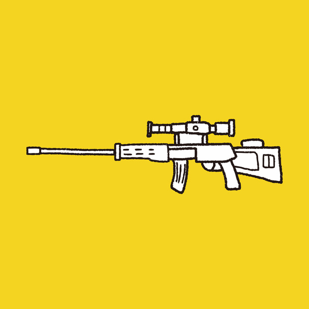 Scharfschützengewehr-Doodle - Vektor, Bild