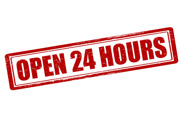 Open twenty four hours - Vektor, Bild
