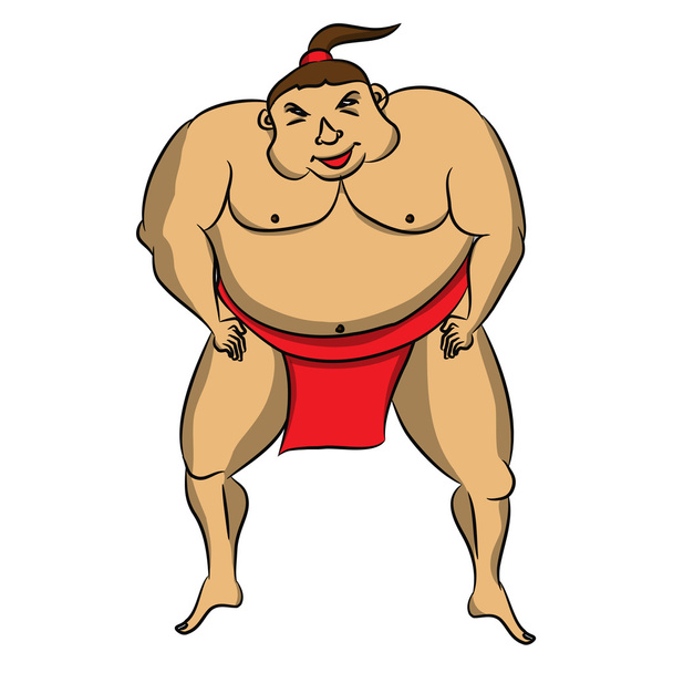 cartoon sumo wrestler. - Vector, Image