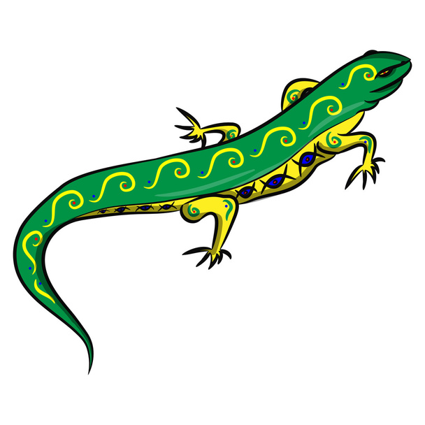 Iguana mexicaine Mexique avec des motifs sur un fond blanc
 - Vecteur, image