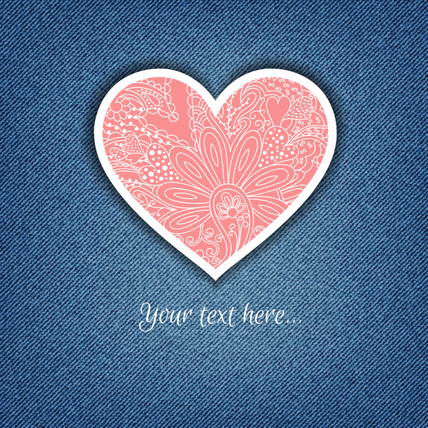 jeans pocket and heart - Vector, Image