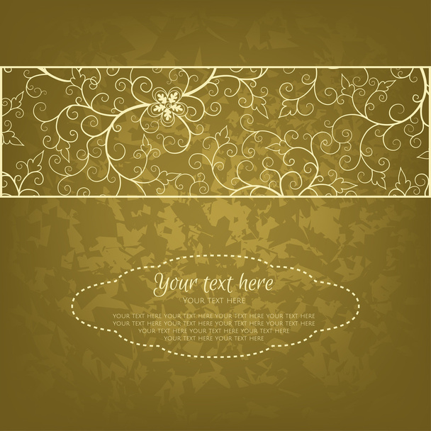uitnodigingskaart met lacy ornament - Vector, afbeelding