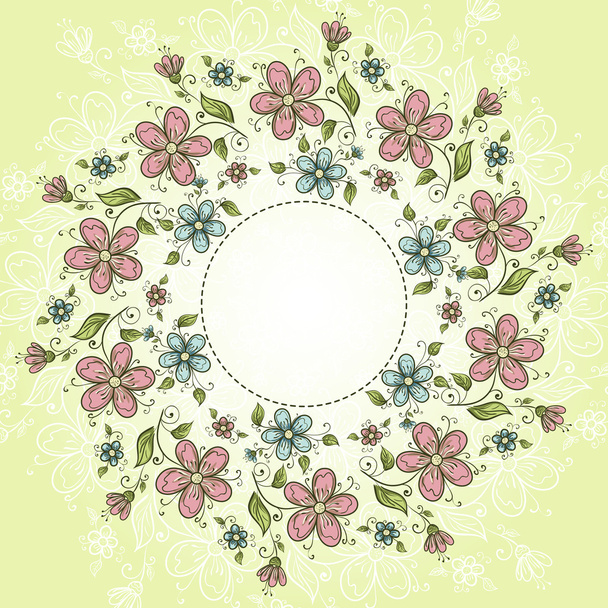 Πανό με λουλούδια και θέση για το κείμενό σας - Διάνυσμα, εικόνα