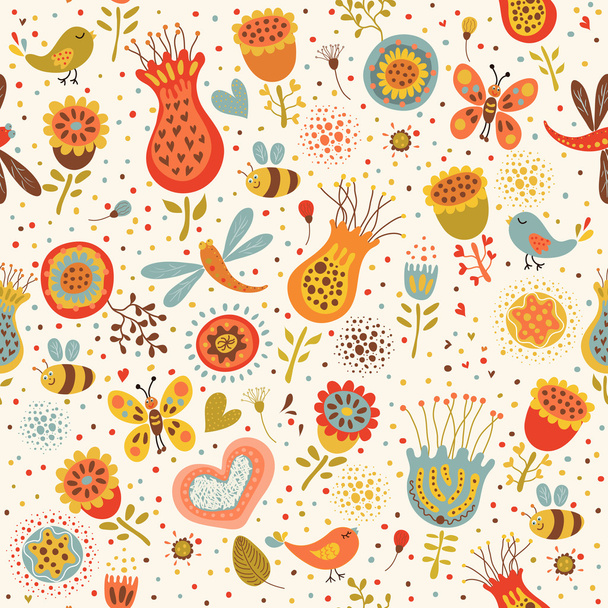 Banner with cute flowers - Vector, Image