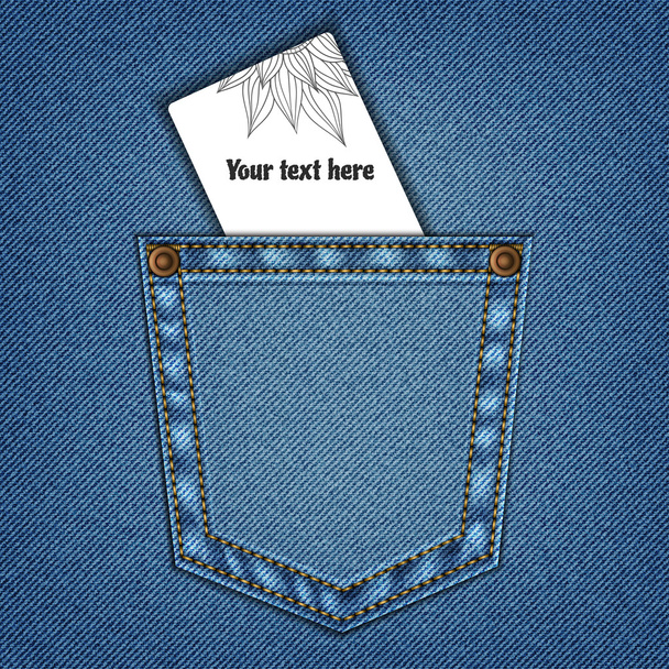 Jeans pocket background - Vector, Image