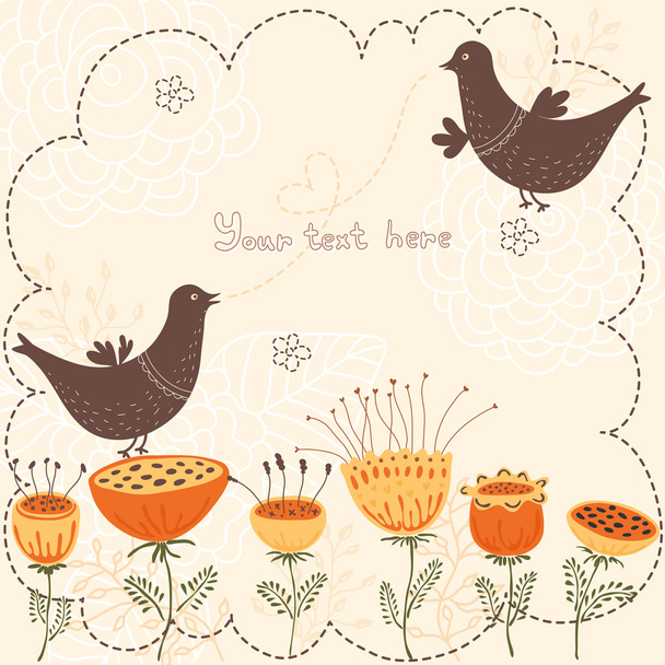 Banner with flowers and place for your text - Vector, Image