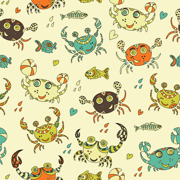 Seamless crab pattern - Vetor, Imagem