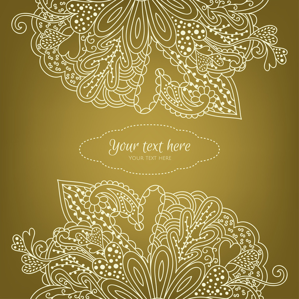Invitation card with lacy ornament - Vektor, obrázek