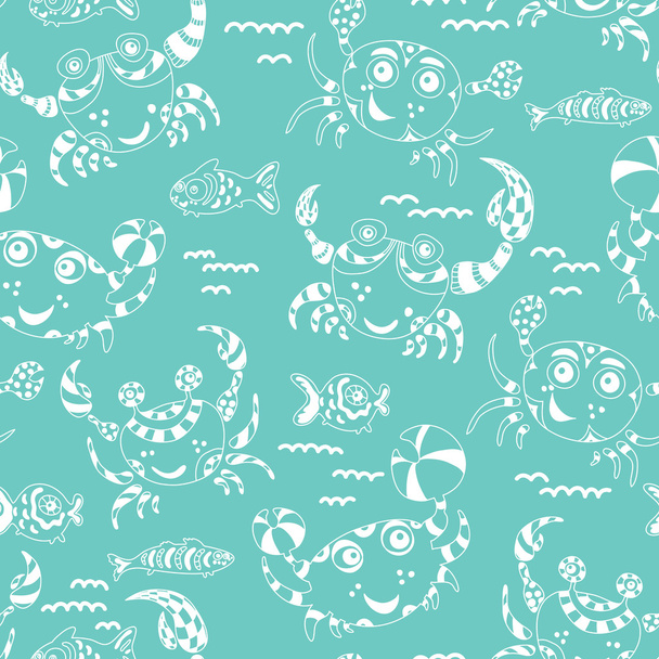 Seamless crab pattern - ベクター画像