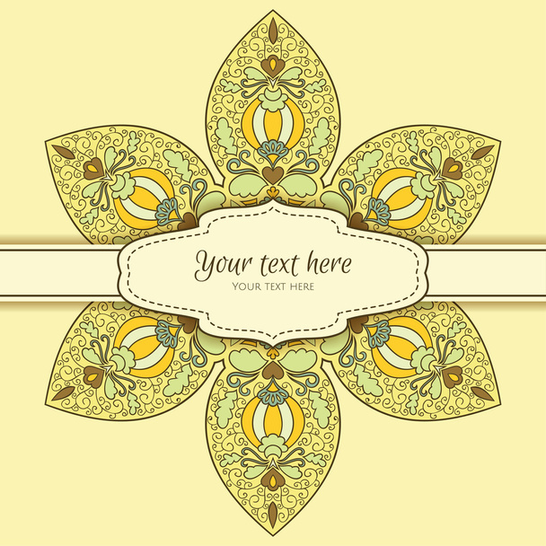 Invitation card with ornamental lace pattern - Wektor, obraz