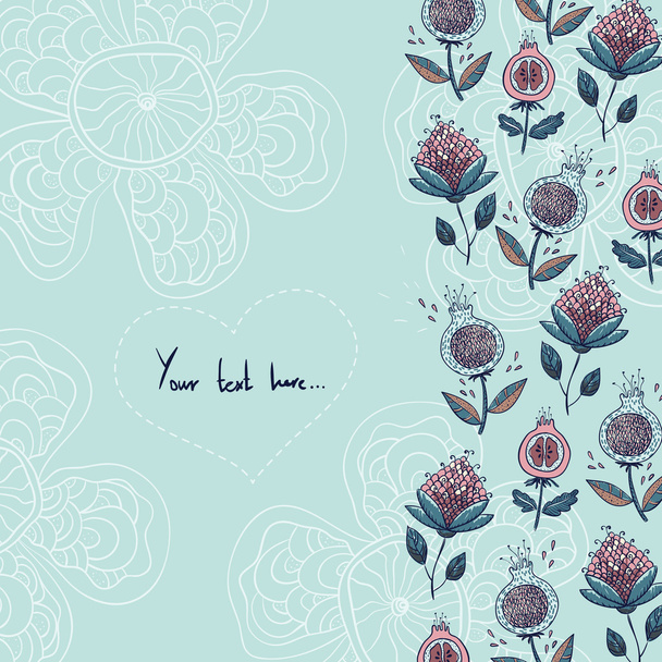 Greeting card with flowers and place for your text - Vektor, kép