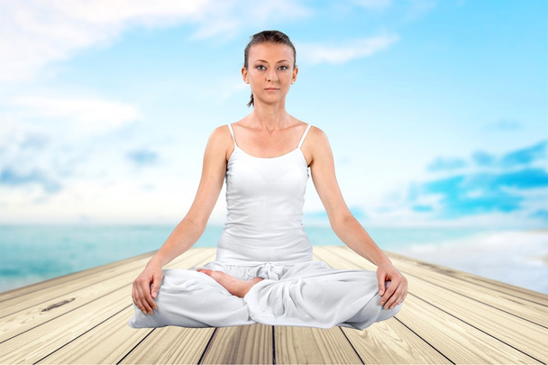 Yoga, Meditating, Zen-like. - Foto, Imagem