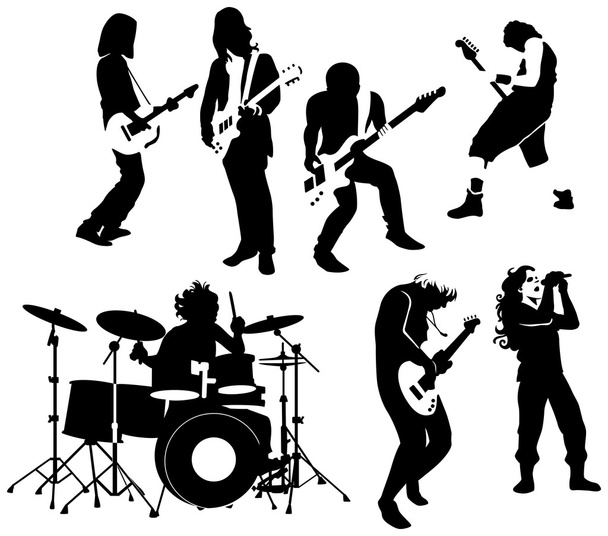 μουσικοί της ροκ εν ρολ - Διάνυσμα, εικόνα