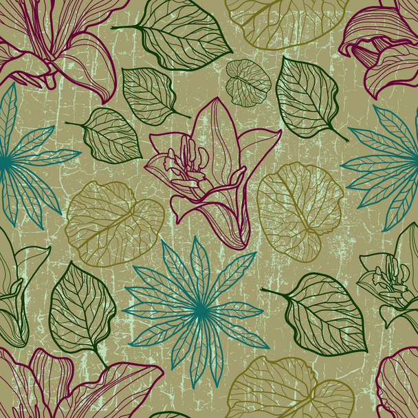 Floral botany pattern - Vettoriali, immagini