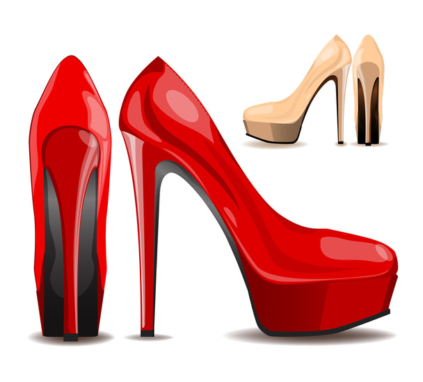 high heeled shoes - Vector, Image