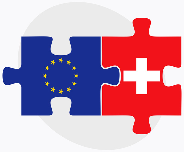 Bandeiras da União Europeia e da Suíça
 - Vetor, Imagem
