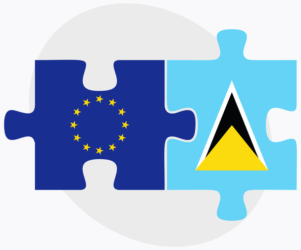 Unione europea e bandiere di Santa Lucia
  - Vettoriali, immagini