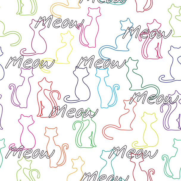 Fundo com gatos coloridos
 - Vetor, Imagem