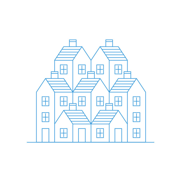 Group of houses. Real estate. - Вектор,изображение