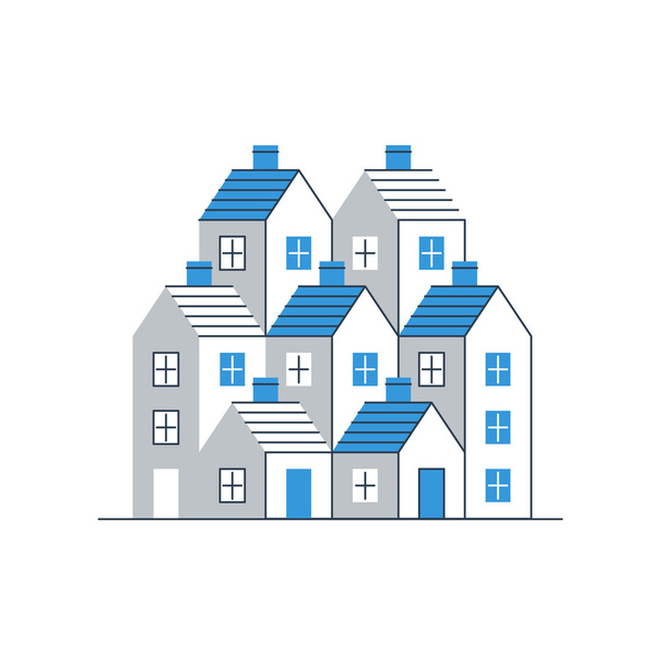 Group of houses. Real estate. - Vector, Image