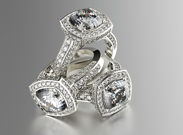 Bagues de luxe avec diamants
 - Photo, image
