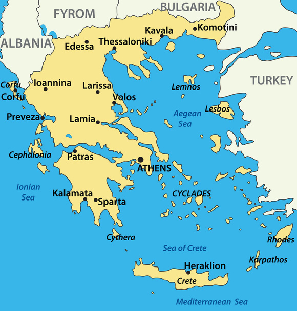 Mappa della Grecia - illustrazione vettoriale
 - Vettoriali, immagini