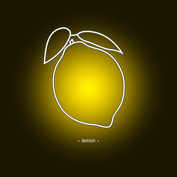 Изображение лимона в контурах
 - Вектор,изображение