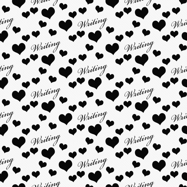Black and White I Love Writing Tile Pattern Repeat background
 - Фото, изображение