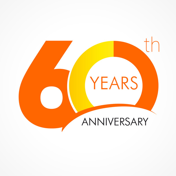 60 χρόνια λογότυπος της επετείου - Διάνυσμα, εικόνα