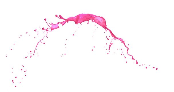 Pink paint splashing isolated on white background54 - Foto, afbeelding