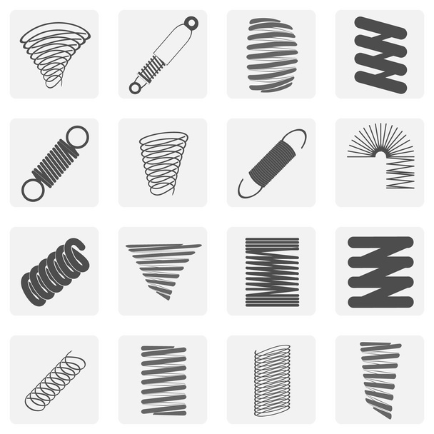 monochrome icon set with Springs - Vector, imagen