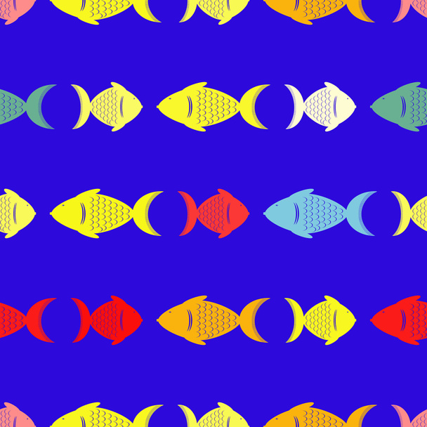 seamless background with fish - Vecteur, image