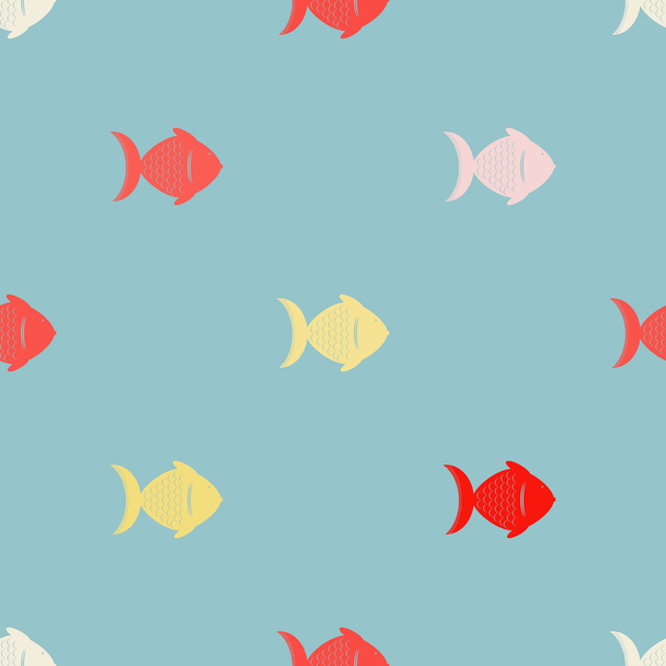 seamless background with fish - Vector, Imagen