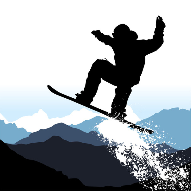 Snowboardozás - Vektor, kép