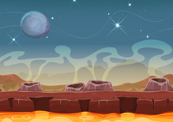 Fantasy Alien Planet Desert Landscape For Ui Game - Vector, Image