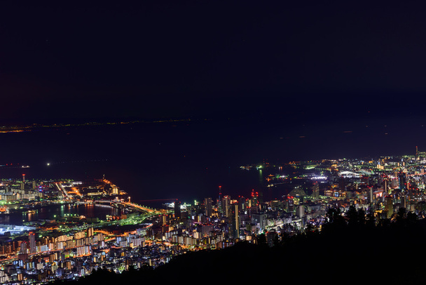 Kobe at night, View from the Kukuseidai of Mt.Maya - Zdjęcie, obraz