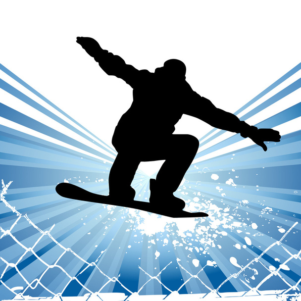 snowboard vektör - Vektör, Görsel