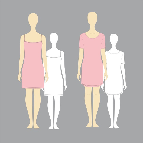illustration of a woman's dress in jersey - Vettoriali, immagini