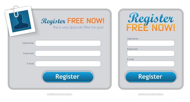 Clean Registration Form - Vector, Image