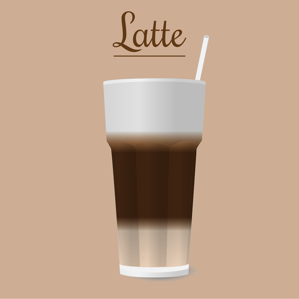 Vector glass of latte - Vector, Image