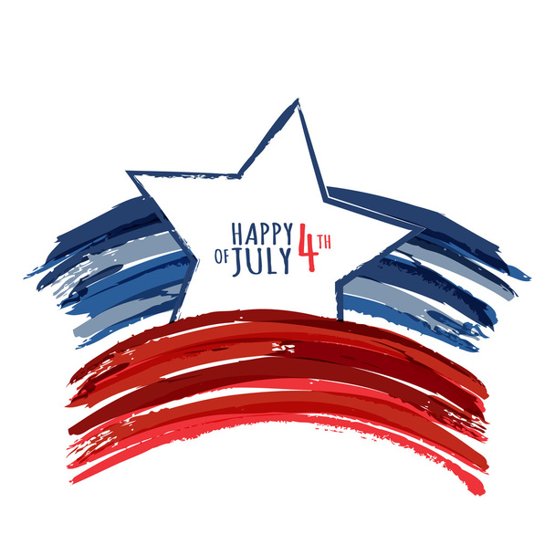 Happy 4th of July, USA Independence Day. Vector abstract grunge  - Vector, Image