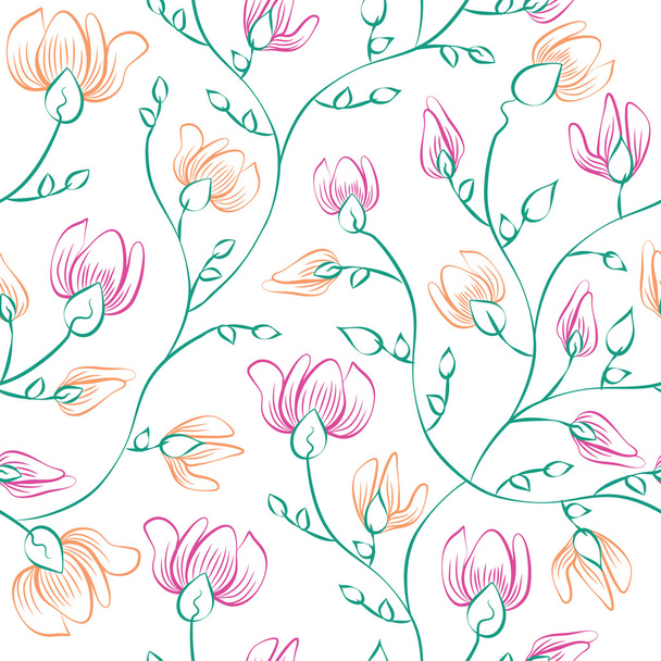 Floral  seamless background - Vector, afbeelding