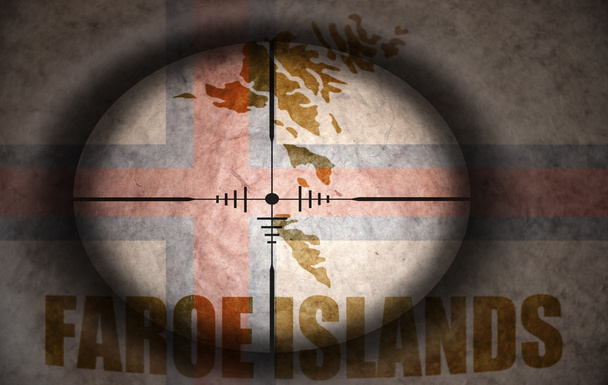 zakres nochkin zmierzające do rocznika Flaga Wysp Owczych i mapa - Zdjęcie, obraz