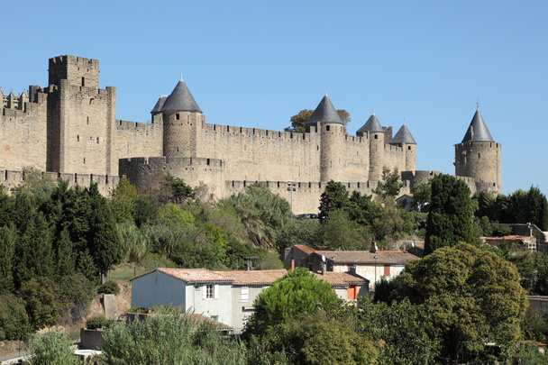 View of medieval town Carcassonne in southern France - Foto, Imagen